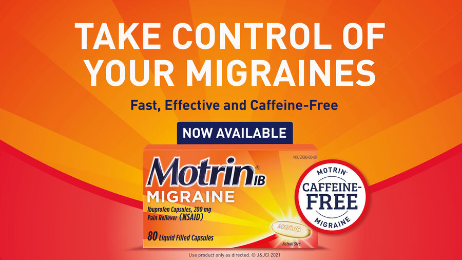 Motrin IB Migraine Liquid Filled Caps, 200 mg, 80 ct